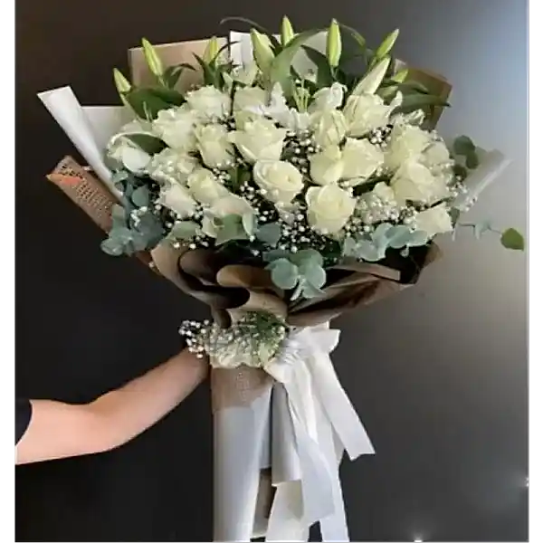 21 Beyaz Gül Buketi
