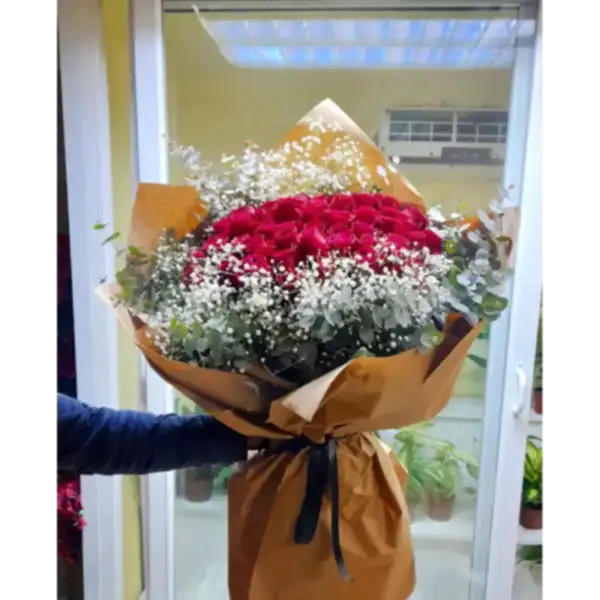 60 Adet Kırmızı Gül Buketi