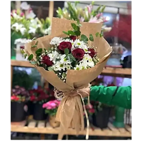 Papatya 5 Adet Kırmızı Gül Buketi
