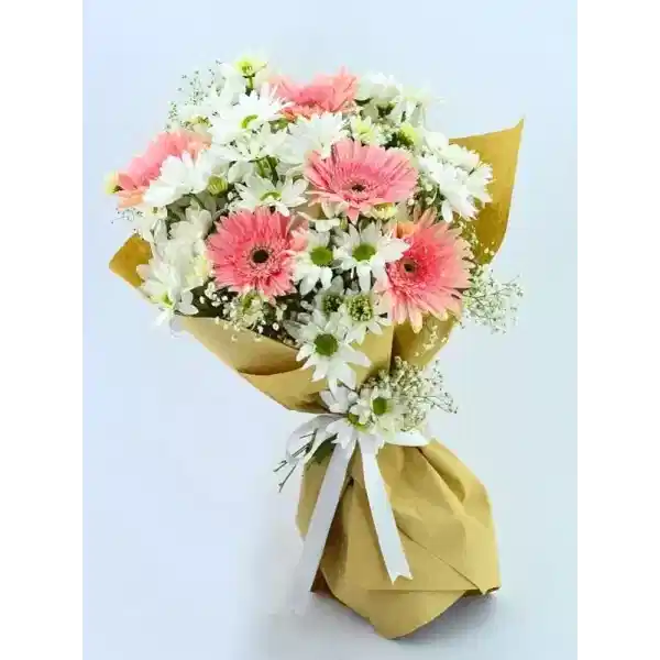 Beyaz Papatya Gerbera Buketi